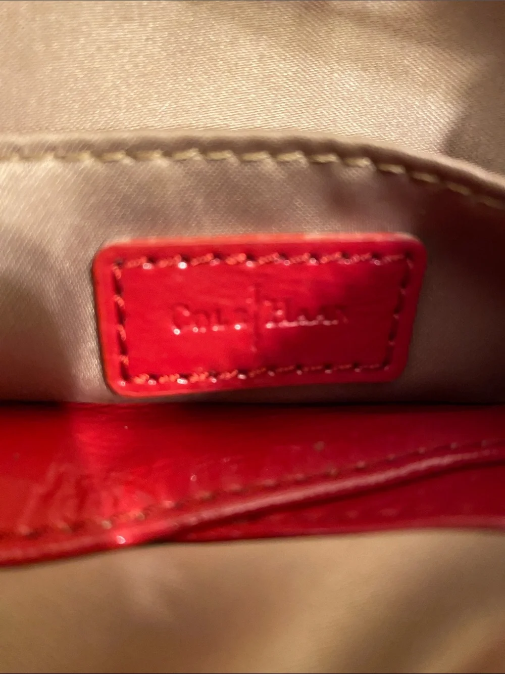 Cole Haan  Red Leather Crossbody Bag with Gold Hardware